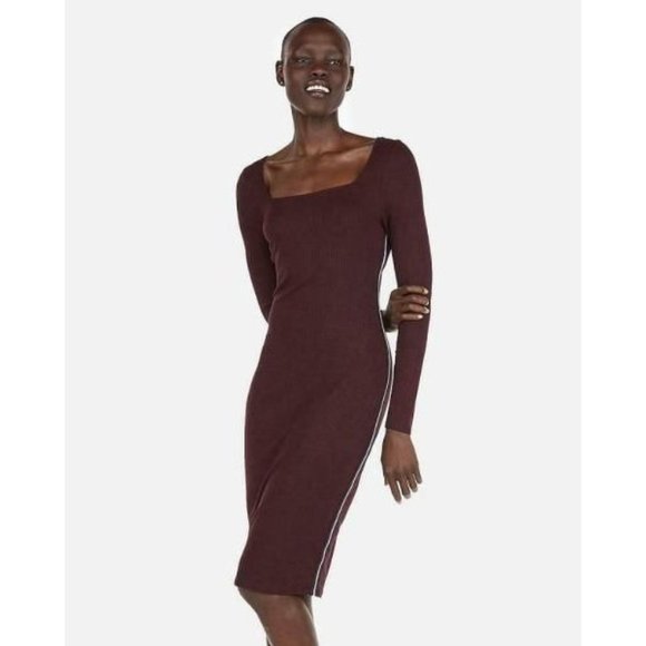 Express Dresses & Skirts - Express Ribbed Side Stripe Square Neck Sheath Dress L